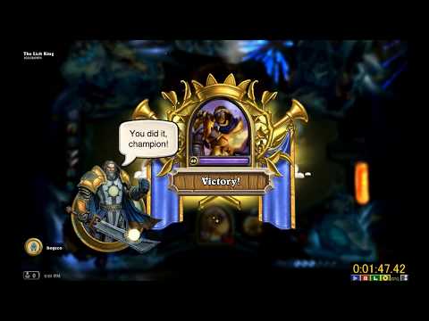 Hearthstone Knights of the Frozen Throne Lich King Paladin Speedrun in 1:47.42