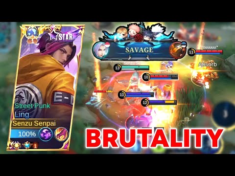 SAVAGE!! LING SUPER AGGRESSIVE DESTROYS ENEMY With PERFECT ROTATION - Ling Gameplay Mobile Legends
