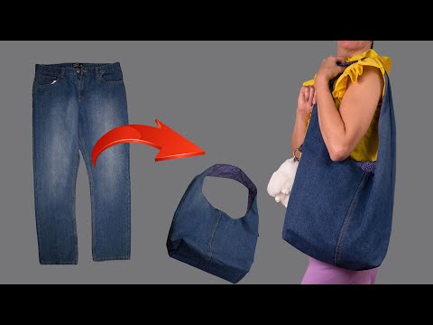 How to sew a hobo bag out of old jeans easily!