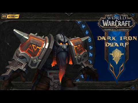 Dark Iron Dwarf | Intro Cinematic & Music | Alliance Allied Race | WOW Battle for Azeroth 4K