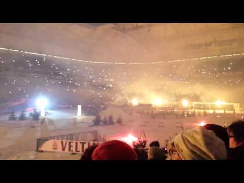 Feuerwerk in der Veltins-Arena nach der World Team Challenge 2014
