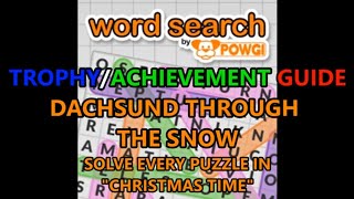 Dachsund Through The Snow | All 12 Christmas Time Solutions | Word Search By POWGI