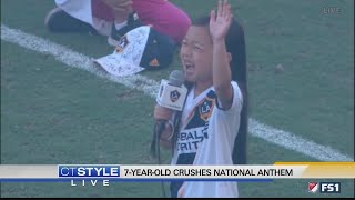 Today's Dish: 7-year-old Malea belts out national anthem at LA Galaxy game