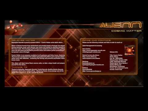 PSYCHEDLIC ALBUM ALIENN COSMIC MATTER RELEASE 9 OCTOBER 2009