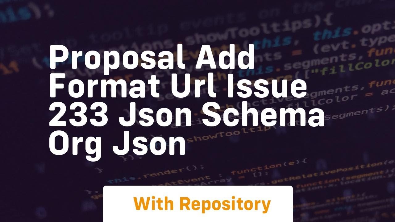 Proposal add format url Issue 233 json schema org json