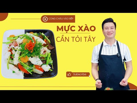 Mực xào cần tỏi