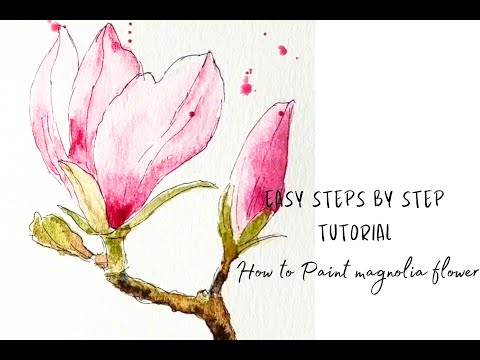 Easy Watercolor Magnolia Painting Tutorial for Beginners