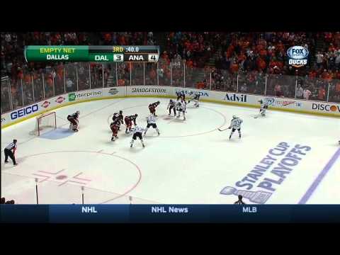 Last 1:58 of game, empty net. Dallas Stars vs Anaheim Ducks 4/16/14 NHL Hockey.