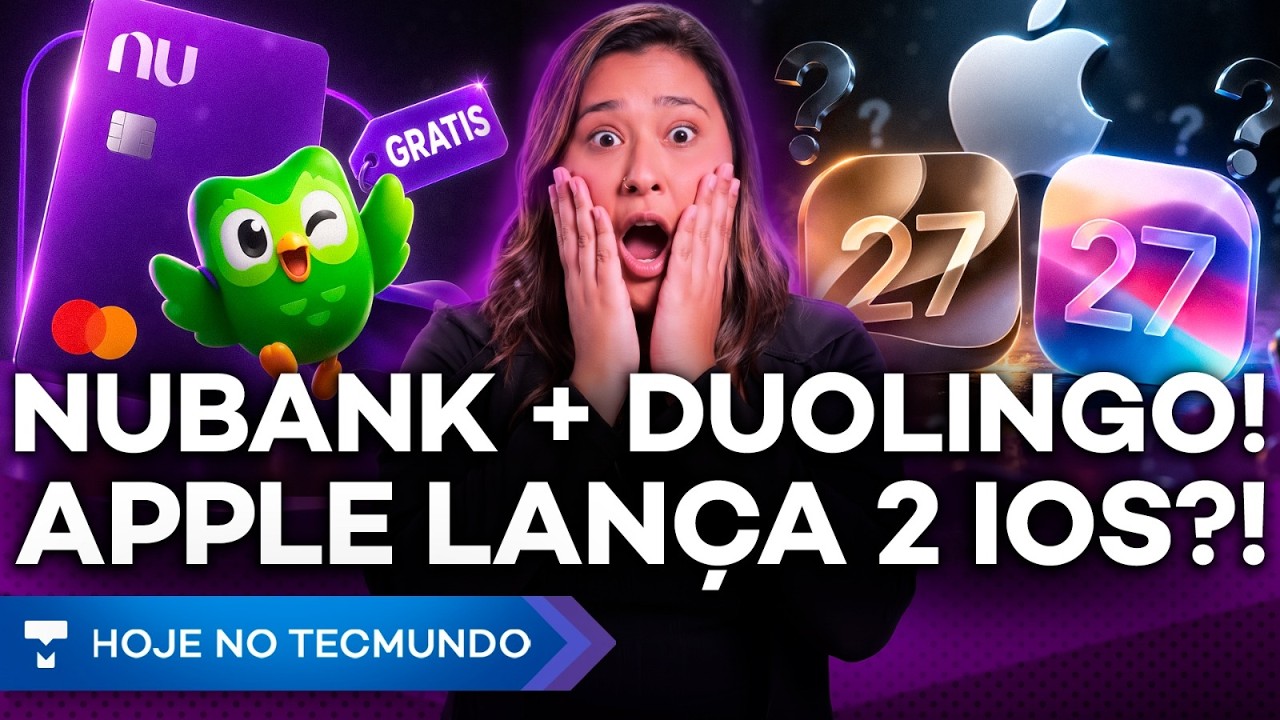 WHATSAPP VAI ESCONDER CONVERSAS?! IPHONE RECEBE 2 IOS NO MESMO DIA?! NUBANK DÁ DUOLINGO GRÁTIS e +