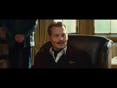 Mortdecai trailer moment focusing on Johnny Depp's moustache and comic tone