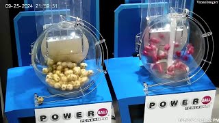 Powerball lottery Sep 25, 2024 drawing video