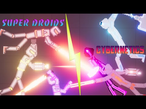 Super Droids vs Cybernetic Factions in People Playground - People Playground 1.21.3