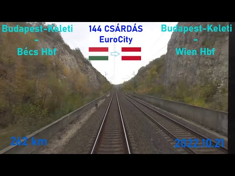 Route Budapest.Keleti-Tatabánya-Győr-Hegyeshalom-Wien Hbf, 144 CSÁRDÁS EC (Budapest Keleti-Wien Hbf)