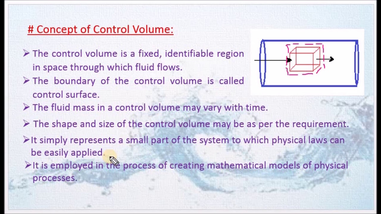 Concept of Control Volume - M1.27 - Fluid Mechanics and Machinary