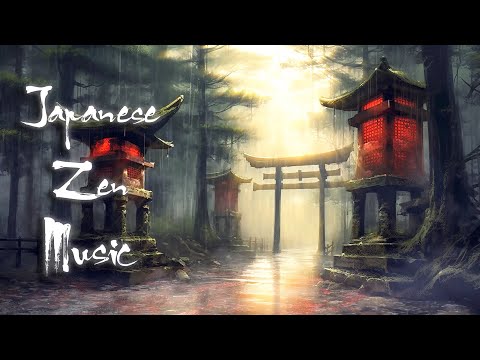 Rain day in the Bamboo Garden with Japanese Flute - Japanese Zen Music For Soothing, Healing
