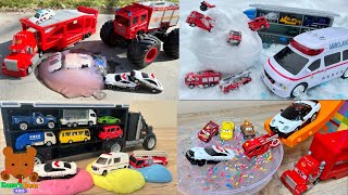 Car Carrier Looks for Cars Trapped in Jelly! Car Carrier & Diecast Cars Stories 【Kuma's Bear Kids】