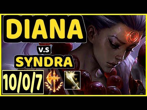 LVSYAN (DIANA) vs SYNDRA - 10/0/7 KDA MID GAMEPLAY - EUW Ranked GRANDMASTER