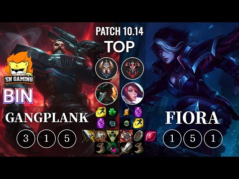 SN Bin Gangplank vs Fiora Top - KR Patch 10.14