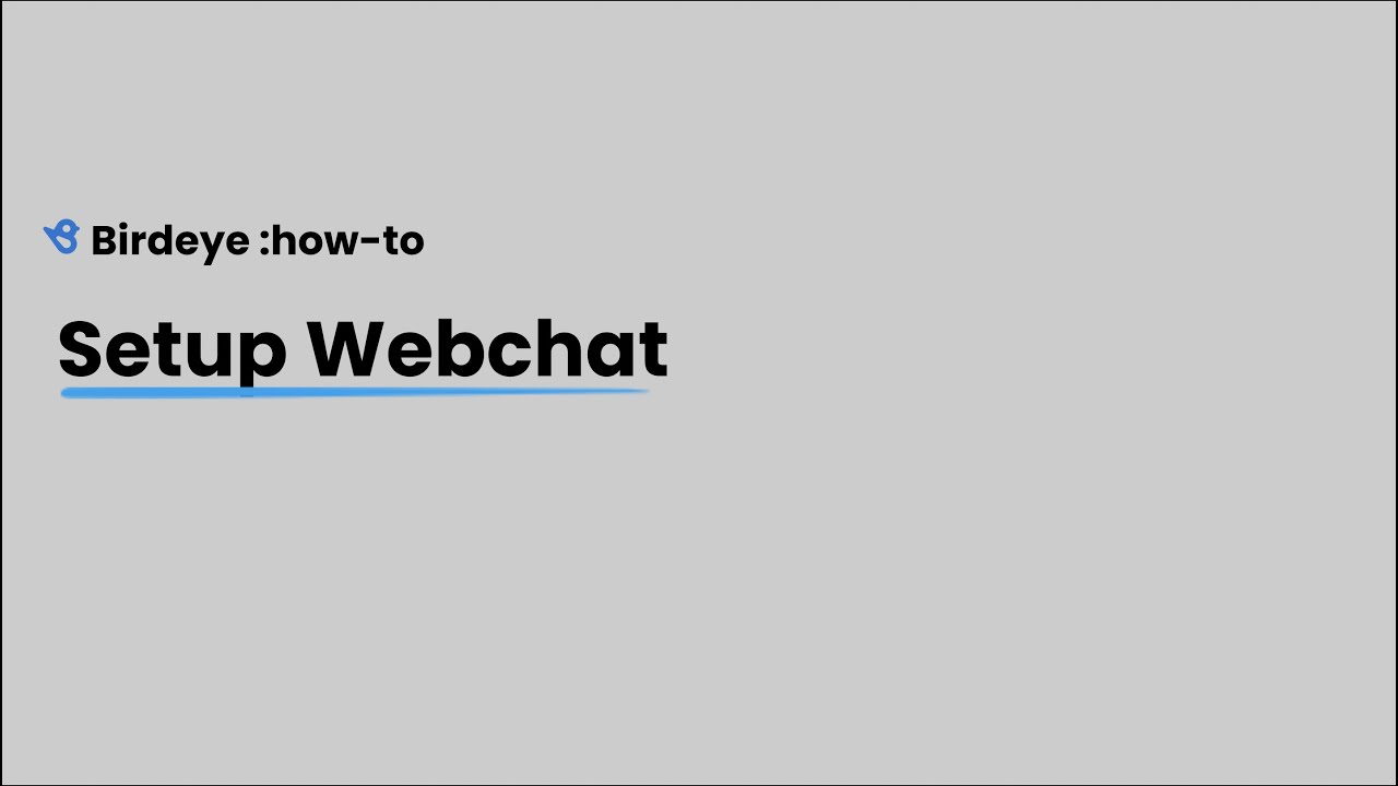 Setup Webchat