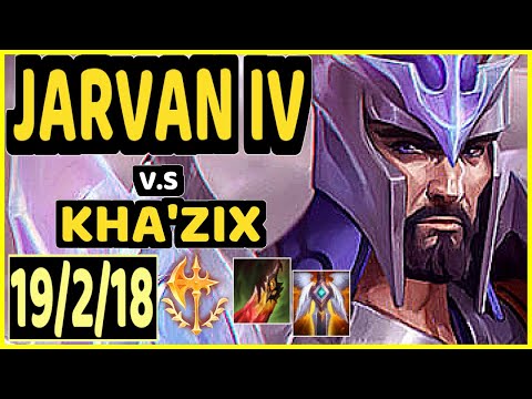 WARDEN (JARVAN IV) vs KHA'ZIX - 19/2/18 KDA JUNGLE GAMEPLAY - EUW Ranked GRANDMASTER
