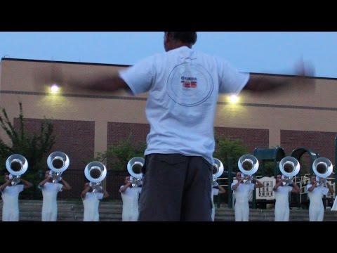 The Cadet's hornline warming up at The East Coast Classic 2014
