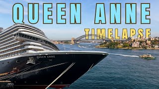 Cunard Queen Anne Maiden Arrival Sydney Harbour | Timelapse 2025