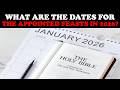 WHAT ARE THE DATES FOR THE APPOINTED FEASTS IN 2026