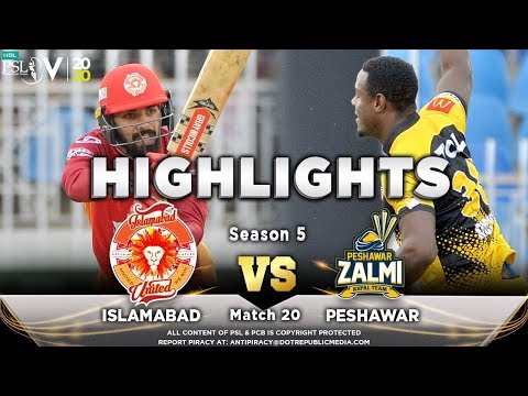 Peshawar Zalmi vs Islamabad United | Full Match Highlights | Match 20 | 7 March | HBL PSL 2020 | MA2