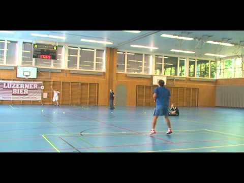 Speed Badminton, Final Luzern 2012, Gojkovic (Züri Speeders) vs Schenker (Grischa Speeders).wmv