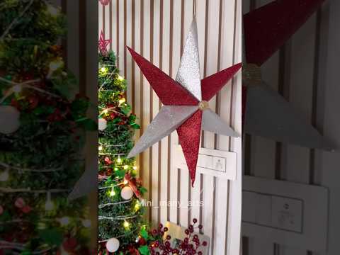 Sparkling stars ✨ Christmas decorations idea #christmasdecor #shorts #3dstar