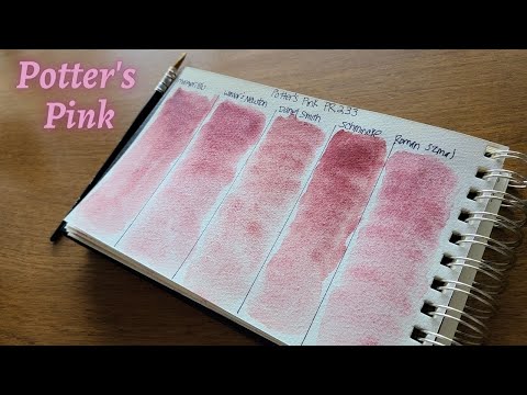 Watercolor Comparison Potter's Pink: Schmincke, Daniel Smith, Maimeri, Roman Szmal, Winsor & Newton