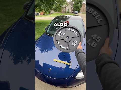 LANZO una PESA DE 20K a mi TESLA 🔥 #shorts #tesla