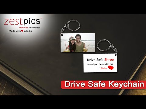 Personalized Drive safe Photo Printed Wooden Keychain