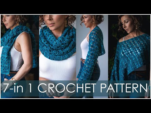 How to Crochet 7-in-1 Trade Winds Wrap for Beginners! Easy and Customizable!