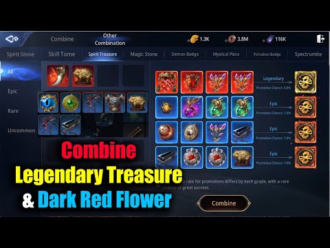 MIR4 Combine Legendary Spirit Treasure & Dark Red Flower