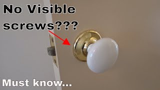 Remove door handle / knob without screws visible #2