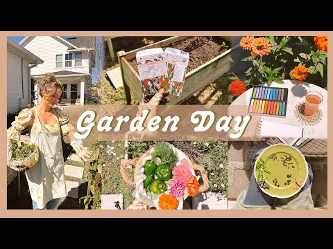 A DAY IN THE GARDEN | prepping & planting for spring! 🌼