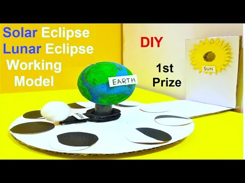 solar eclipse lunar eclipse earth rotation working model 3d science project diy craftpiller