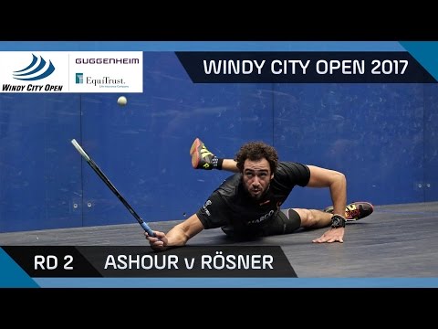 Squash: Ashour v Rösner - Windy City Open 2017 Rd 2 Highlights