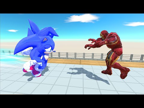 IRON MAN VS SONIC DEATH RUN - Animal Revolt Battle Simulator