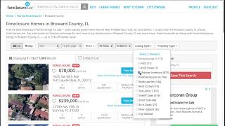Searching for Shadow Inventory properties on Foreclosure.com - Listing type help video