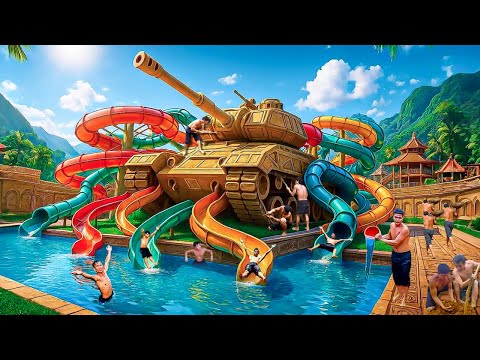 200 Days Building an Underground "Battle Tank" Water Park in the Jungle Using Primitive Tools
