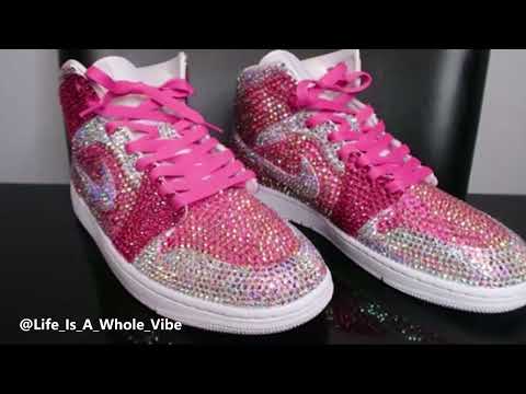 DIY RHINESTONE BLING JORDAN 1'S - CUSTOMIZED BIRTHDAY SHOES