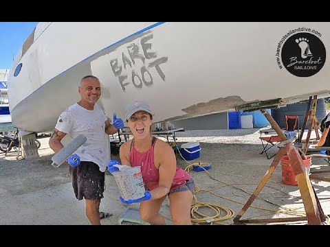 PAINT! Did someone say paint! Epoxy Barrier Coat Application (with S2 E75 Barefoot Sail and Dive)