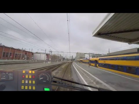A train driver's view: Zwolle - Leiden CS, VIRM, 03-Apr-2016.