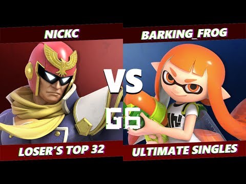 Glitch 6 SSBU - NSM | NickC (Captain Falcon) VS Barking_Frog (Inkling) Smash Ultimate Loser's Top 32