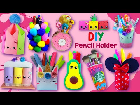22 DIY Pencil Holder Idea - Cute, Glitter, Fluffy BACK TO SCHOOL HACKS - Easy School Supplies
