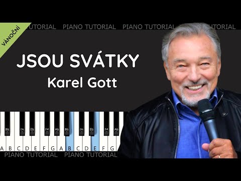 Karel Gott - Jsou svátky - Mandy - Barry Manilow  (piano tutorial | jak hrát | klavír | akordy)