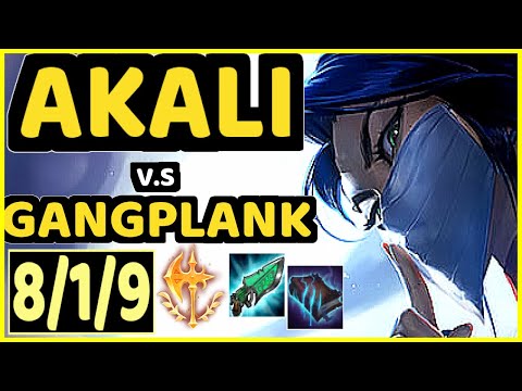 WHITEKNIGHT (AKALI) vs GANGPLANK - 8/1/9 KDA TOP GAMEPLAY - EUW Ranked GRANDMASTER