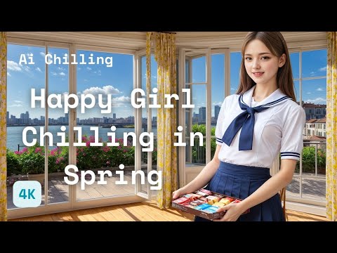 [4K] Happy Girl Chilling in Spring 春を喜ぶ美少女 LB38｜[Ai girl art lookbook]